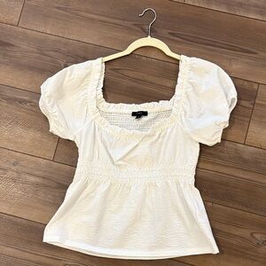 J. Crew Cream Puff Sleeve Blouse